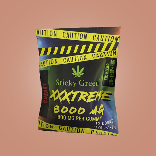 Sticky Green XXXTREME Live Resin Gummies 8000MG