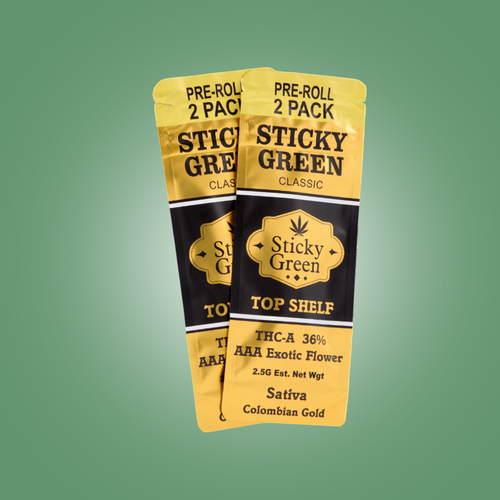 Sticky Green Top Shelf Gold Preroll 2ct